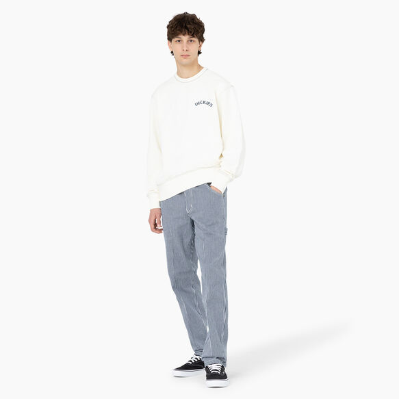 Garyville Hickory Stripe Carpenter Pants - Ecru/Airforce Blue &#40;EUA&#41;