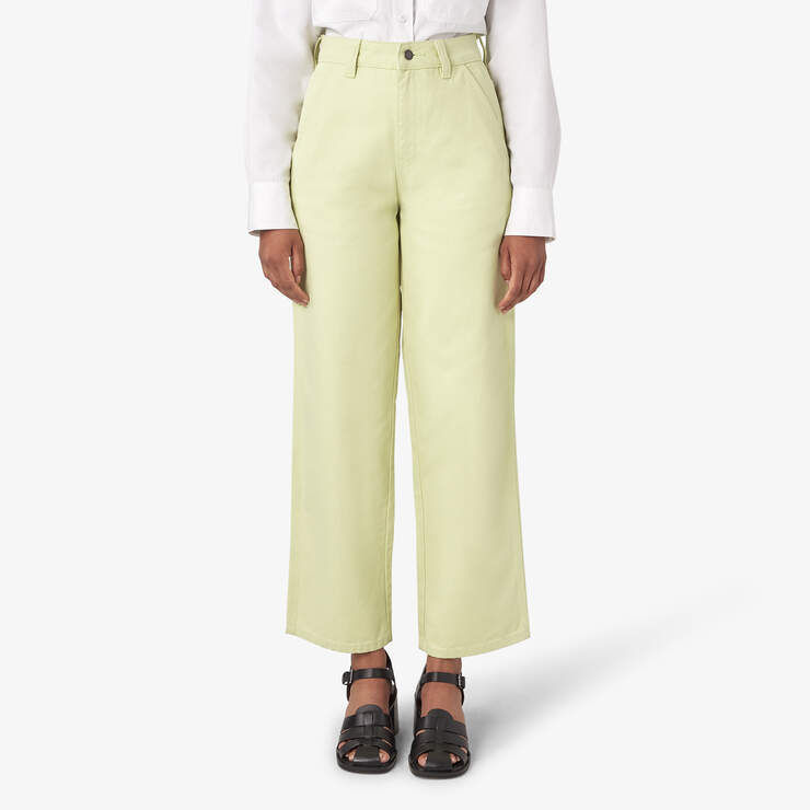 Women's Regular Fit Duck Pants - Stonewashed Pale Green (EWA) image number 1