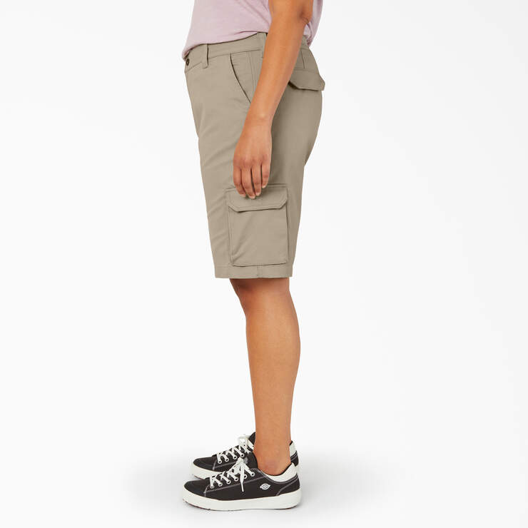 Women's Plus Relaxed Fit Cargo Shorts, 11" - Desert Sand (DS) image number 3