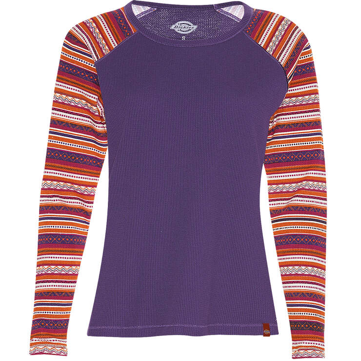 Women's Long Sleeve Thermal Henley - MID PURPLE (MP) image number 1