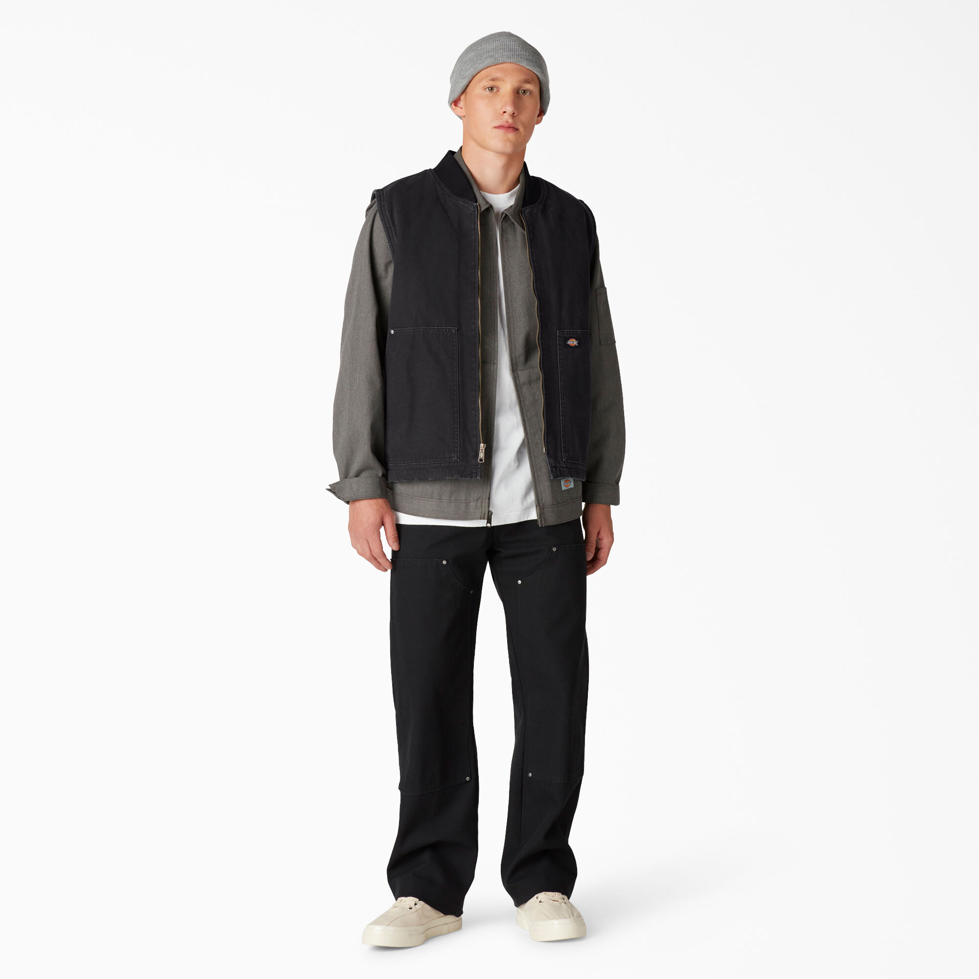 Stonewashed Duck High Pile Fleece Lined Vest Dickies US