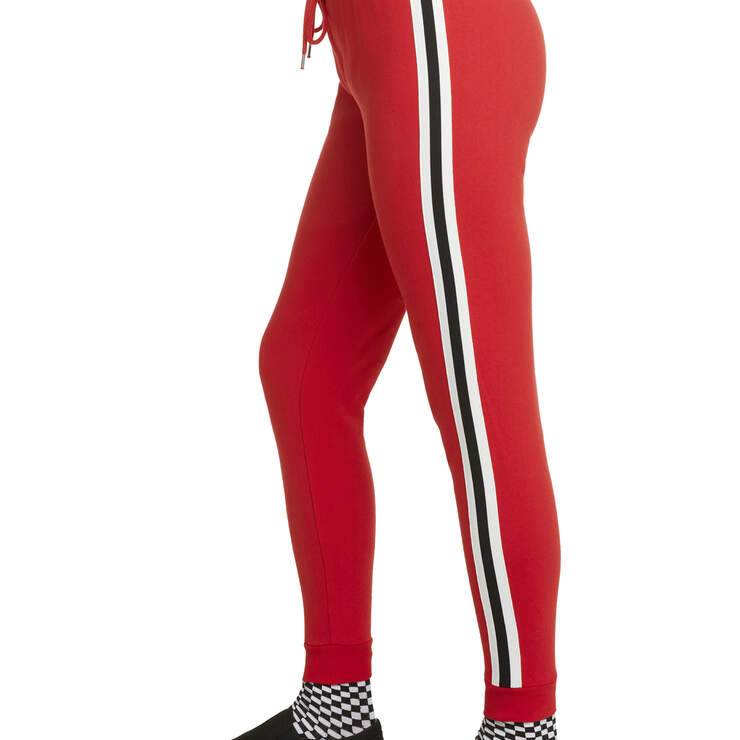 Dickies Girl Juniors' Side Striped Elastic Logo Jogger Pants - Red (RD) image number 3