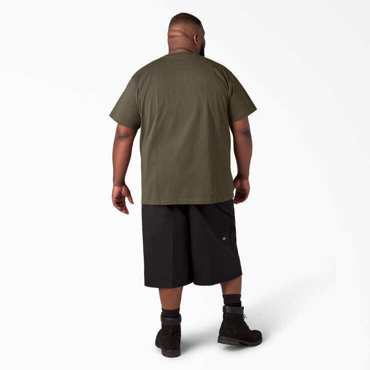 Heavyweight Short Sleeve Pocket T-Shirt - Military Green (ML) image number 12