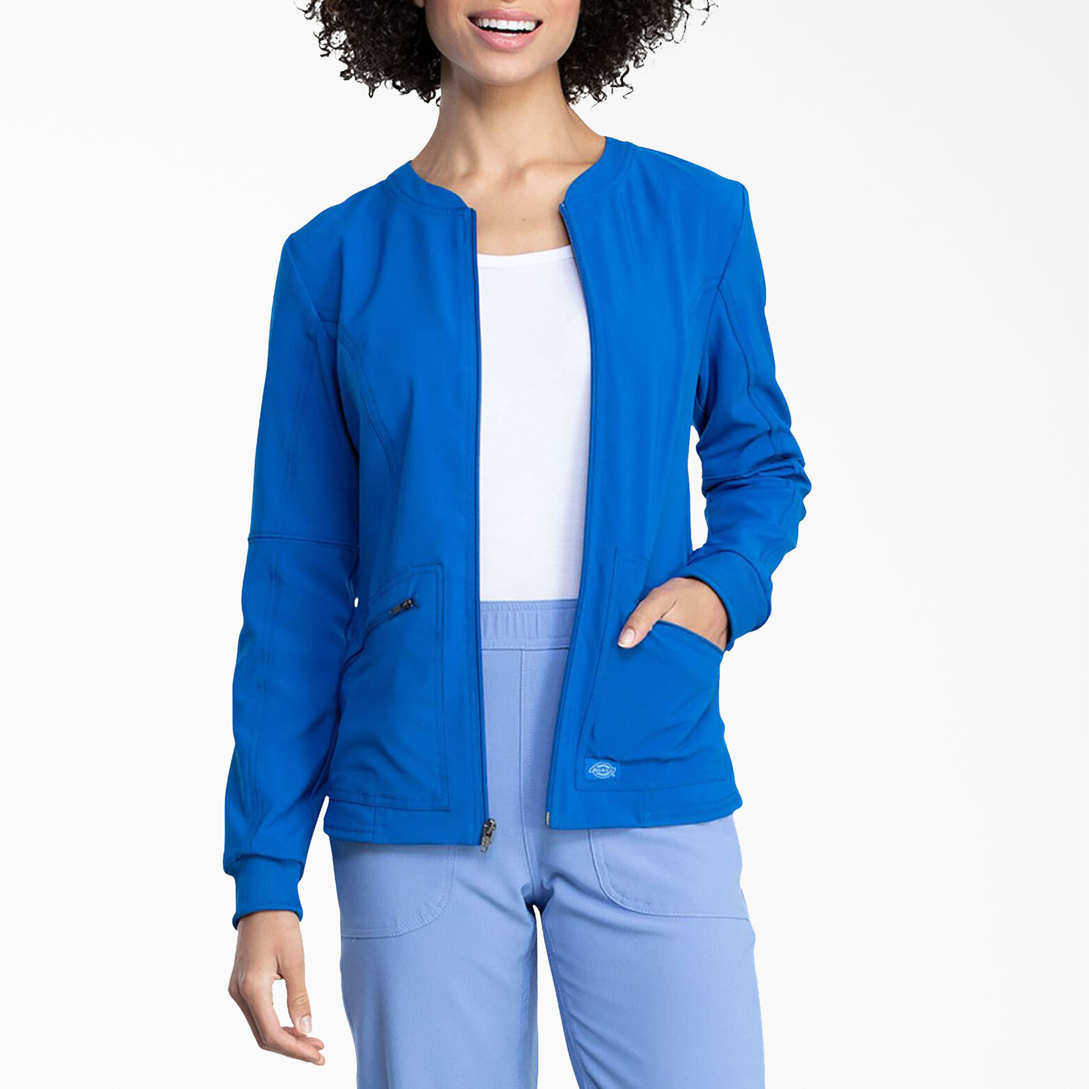 Women's Retro Warmup Scrub Jacket Dickies US, Royal Blue M