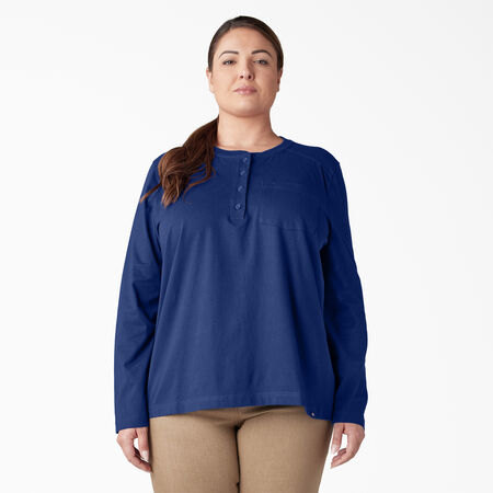 Women&#39;s Plus Heavyweight Henley - Surf Blue &#40;FL&#41;
