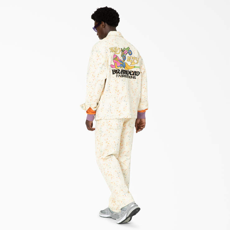 Brain Dead Paint Splatter Canvas Jacket - White (WH) image number 6