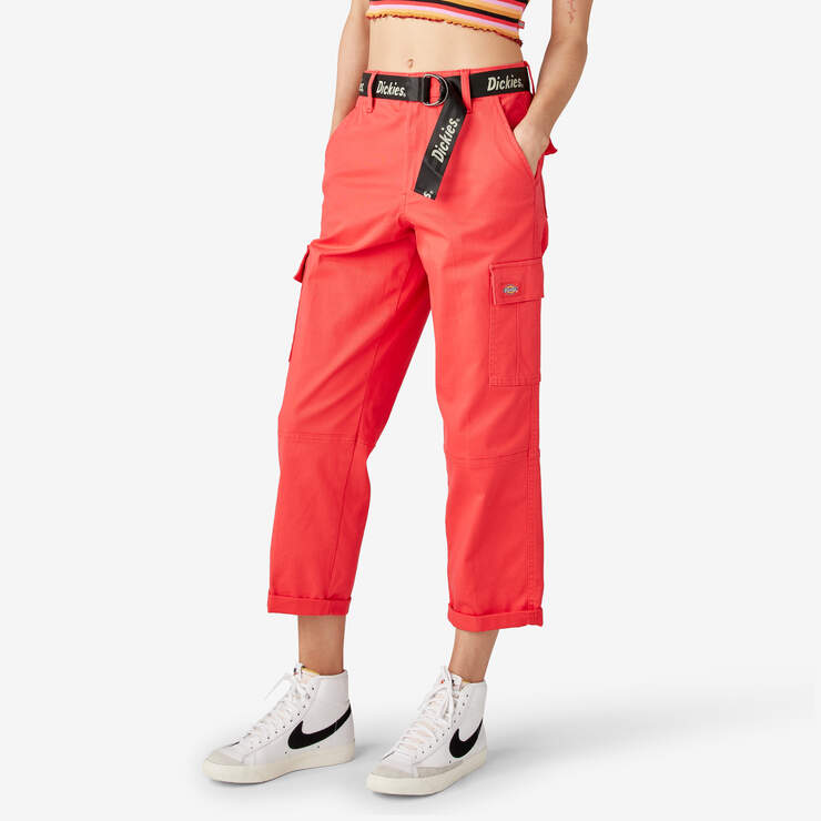 Women's Relaxed Fit Cropped Cargo Pants - Bittersweet (BW2) image number 1
