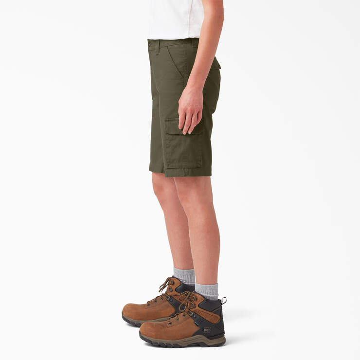 Women's Ripstop Cargo Shorts, 9" - Military Green (ML) image number 3