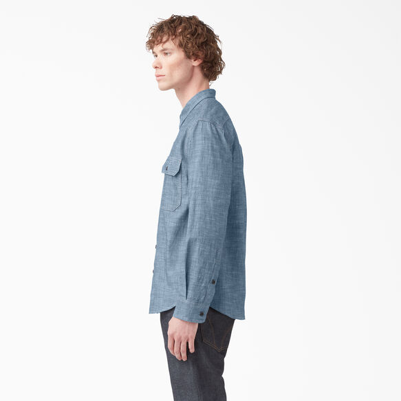 Dickies 1922 Long Sleeve Work Shirt - Rinsed Blue Chambray &#40;RBLC&#41;