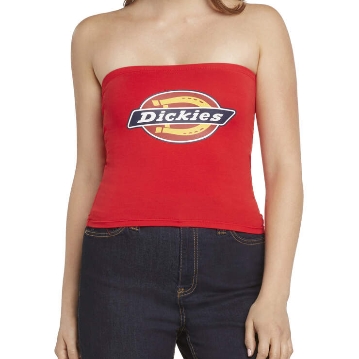 Dickies Girl Juniors' Icon Logo Tube Top - Red (RD) image number 1