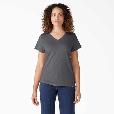 Women&#39;s Short Sleeve V-Neck T-Shirt - Graphite Gray &#40;GA&#41;