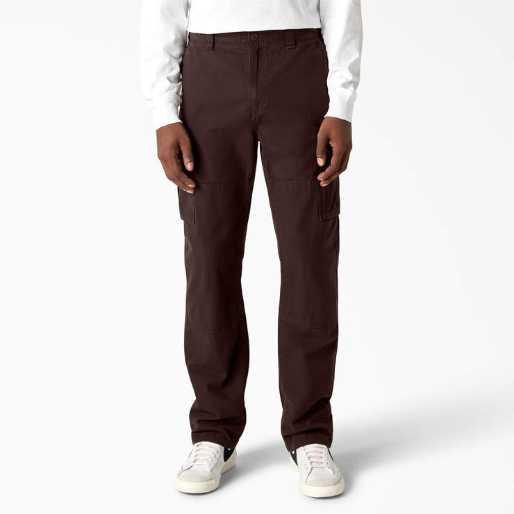 Double Knee Canvas Cargo Pants - Chocolate Brown (CB) image number 1