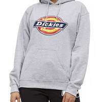 Dickies Girl Juniors' Tri-Color Icon Logo Fleece Hoodie - Heather Gray (HG)