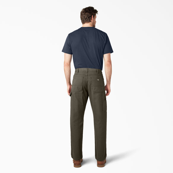 Relaxed Fit Heavyweight Duck Carpenter Pants - Rinsed Moss Green &#40;RMS&#41;