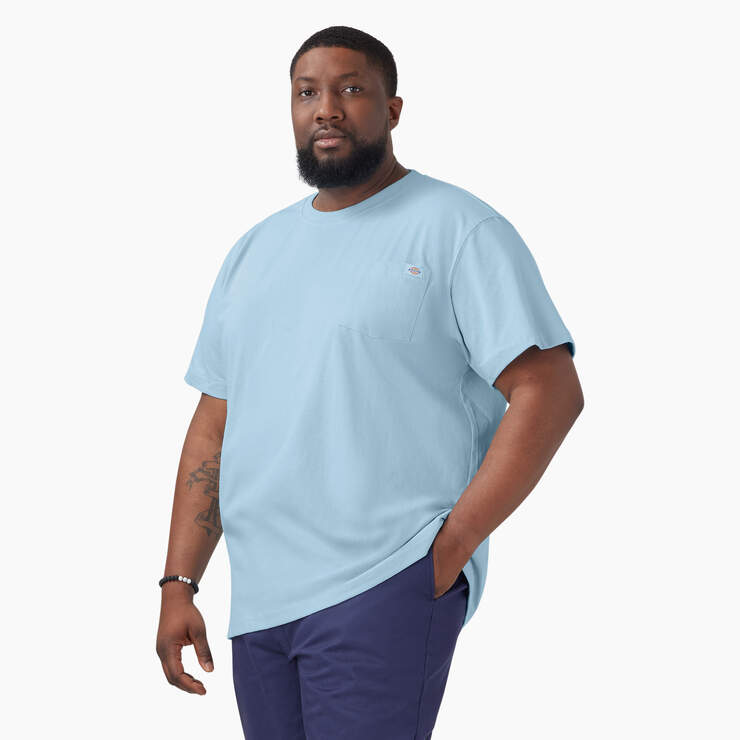 Heavyweight Short Sleeve Pocket T-Shirt - Cool Blue (UL2) image number 7