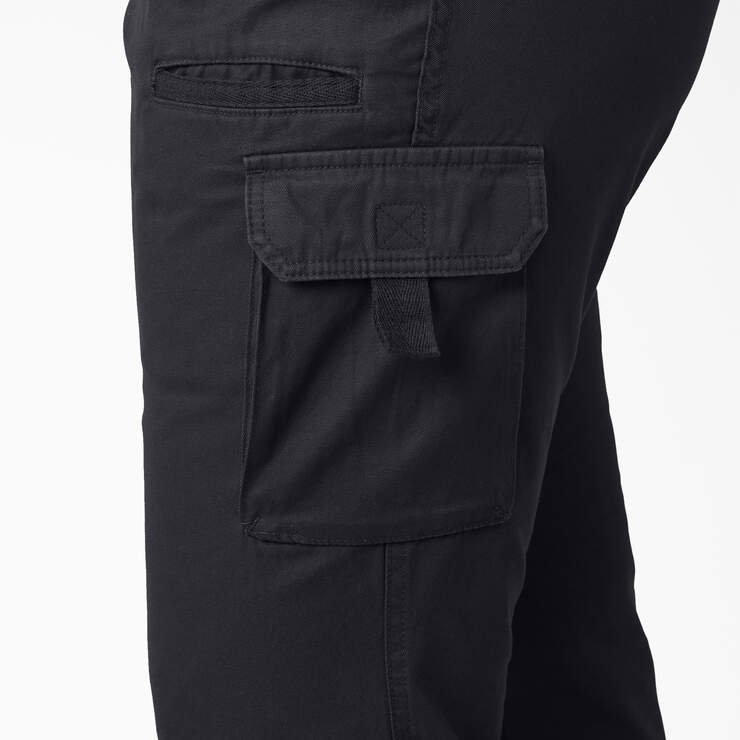 Women's Plus Relaxed Fit Cargo Pants - Rinsed Black (RBK) image number 5