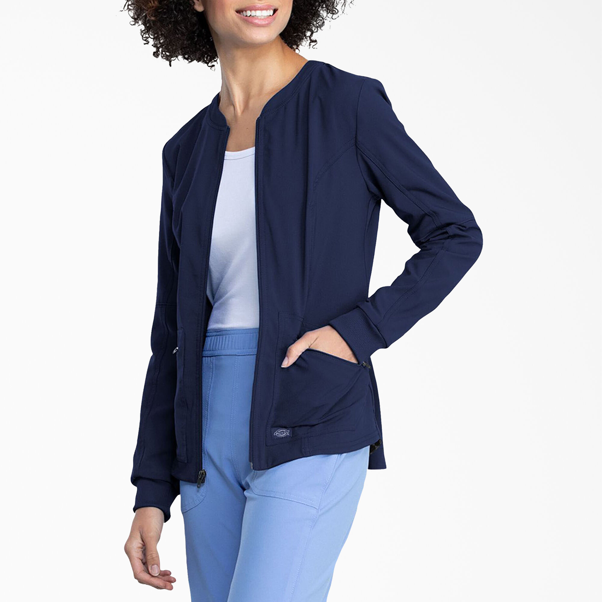 Scrubs Dickies Snap Front Jacket 84300C FLWH Flower Hopping Free Shipping 