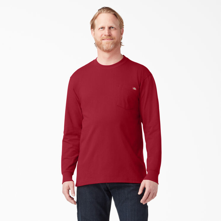 Heavyweight Long Sleeve Pocket T-Shirt - English Red &#40;ER&#41;