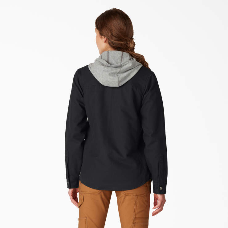 Women’s Duck Hooded Shirt Jacket - Black (BKX) image number 2