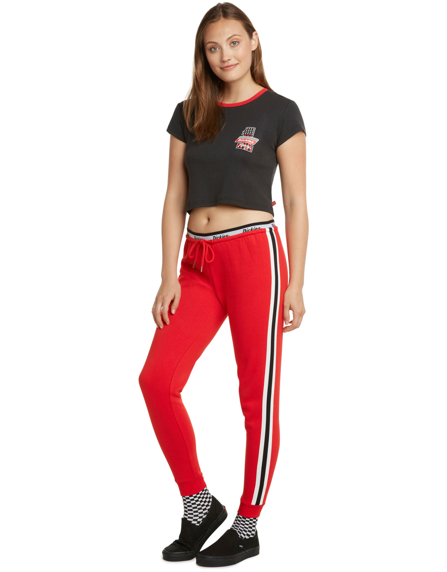 Dickies Girl Juniors' Side Stripe Elastic Logo Jogger Pants - Dickies US