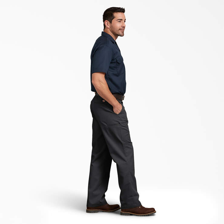 Relaxed Fit Double Knee Work Pants - Black (BK) image number 6