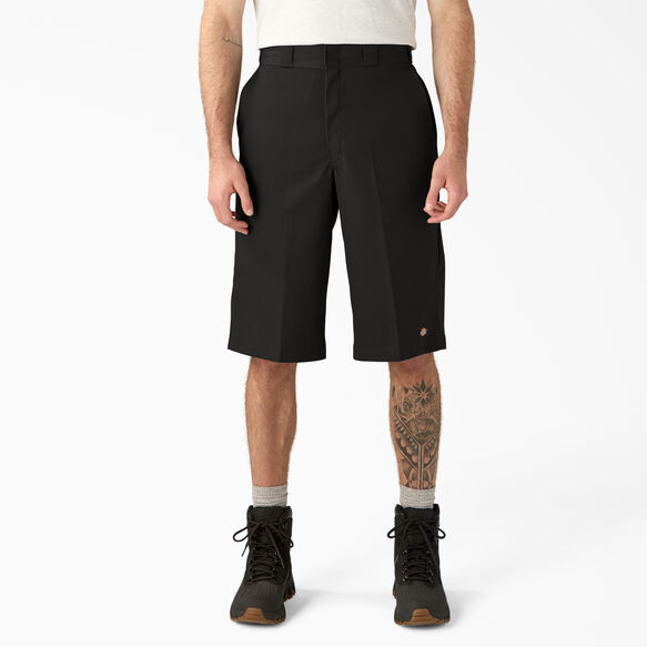 Loose Fit Multi-Use Pocket Work Shorts, 15&quot; - Black &#40;BK&#41;