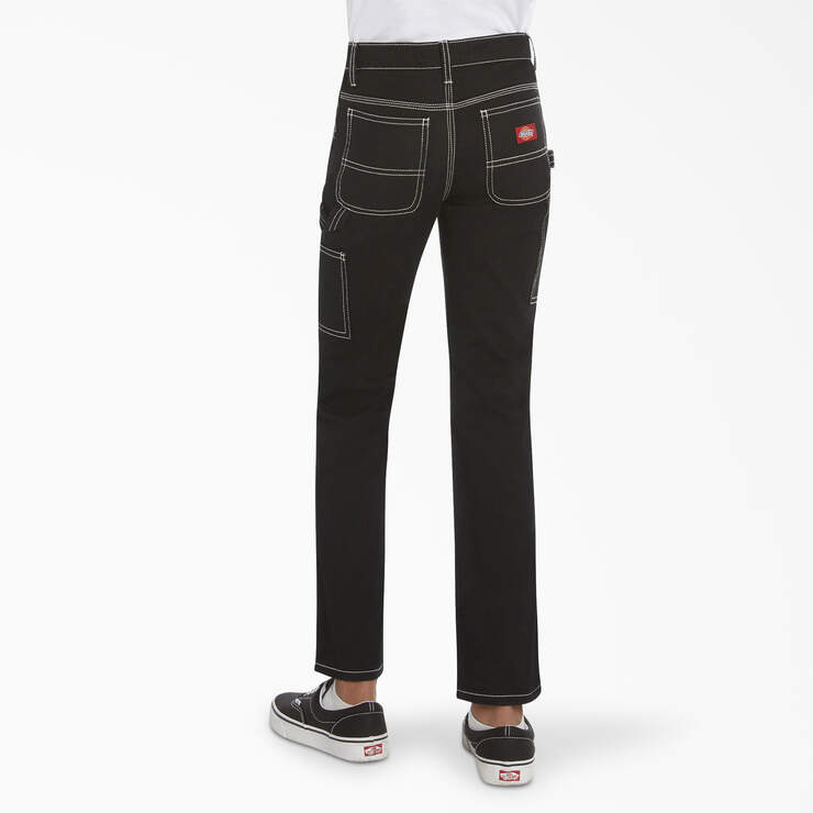 Dickies Girl Youth Carpenter Pants, Size 7-16 - Black (BLK) image number 2
