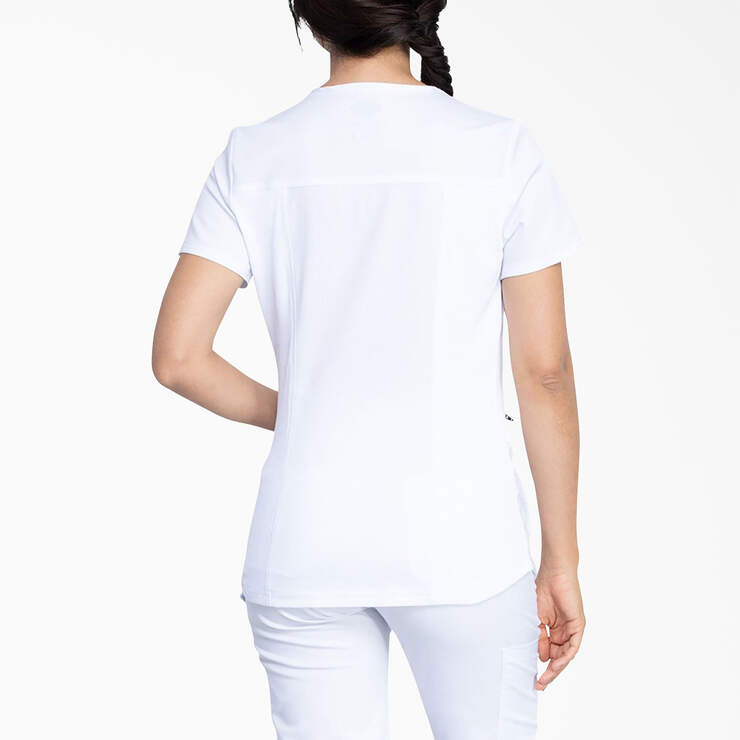 Women's Balance V-Neck Scrub Top - White (DWH) image number 2
