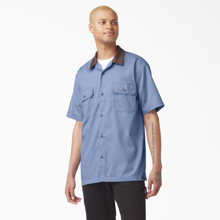 Vincent Alvarez Block Collar Work Shirt - Gulf Blue &#40;GB&#41;