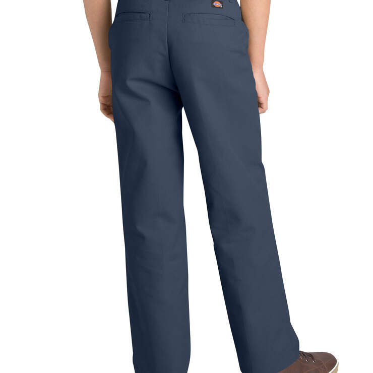 Boys' FlexWaist® Flat Front Pants with Logo, 8-20 - Dark Navy (DN) image number 2