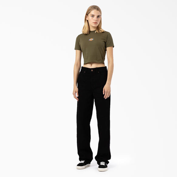 Women&#39;s Maple Valley Cropped T-Shirt - Military Green &#40;ML&#41;