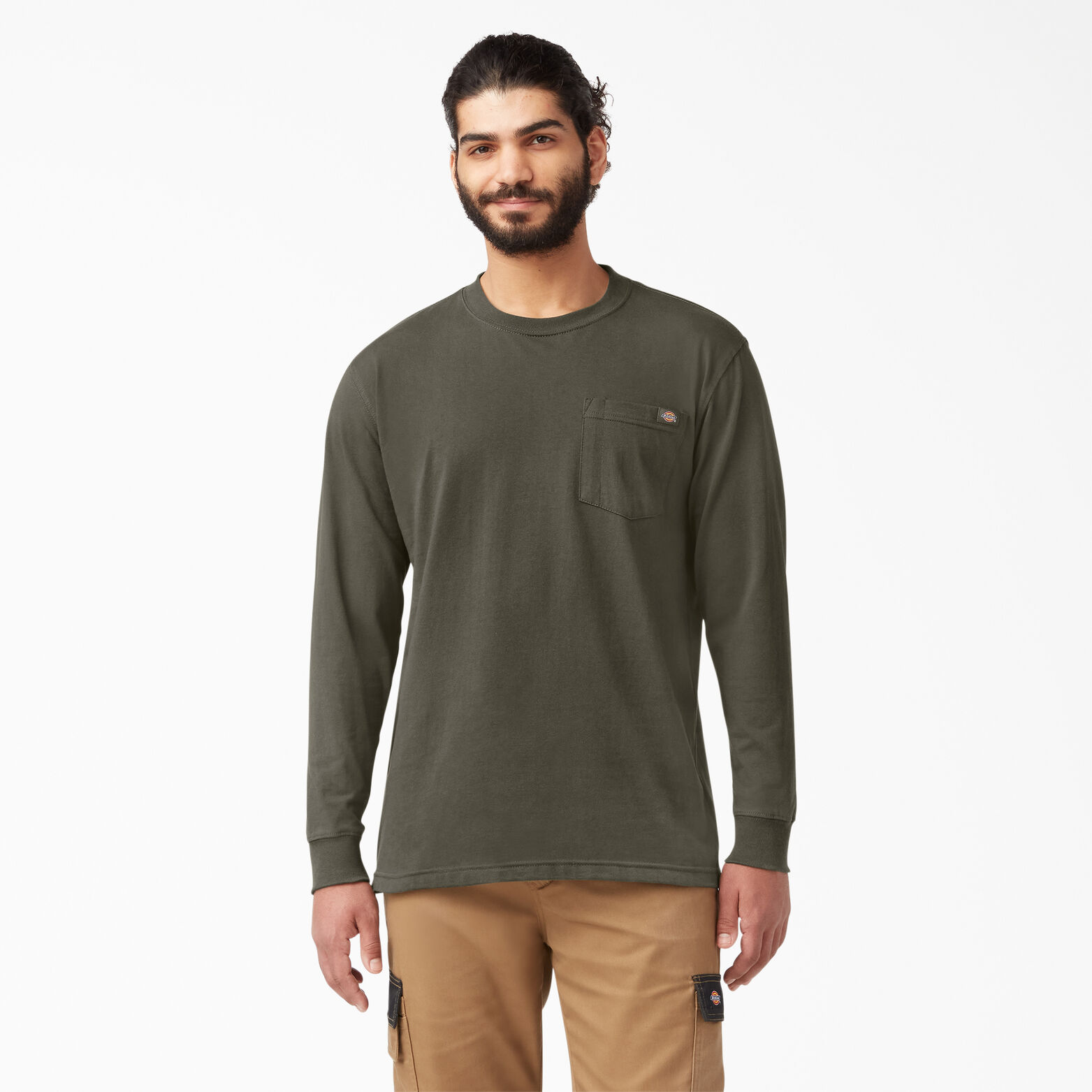 Long Sleeve T Shirt for Men Moss Green XL| Dickies