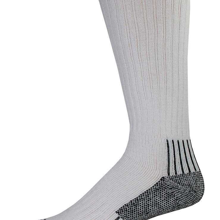 Industrial Heavyweight Cushion Work Boot Length Crew Socks, 3-Pack, Size 9-12 - White (WH) image number 1