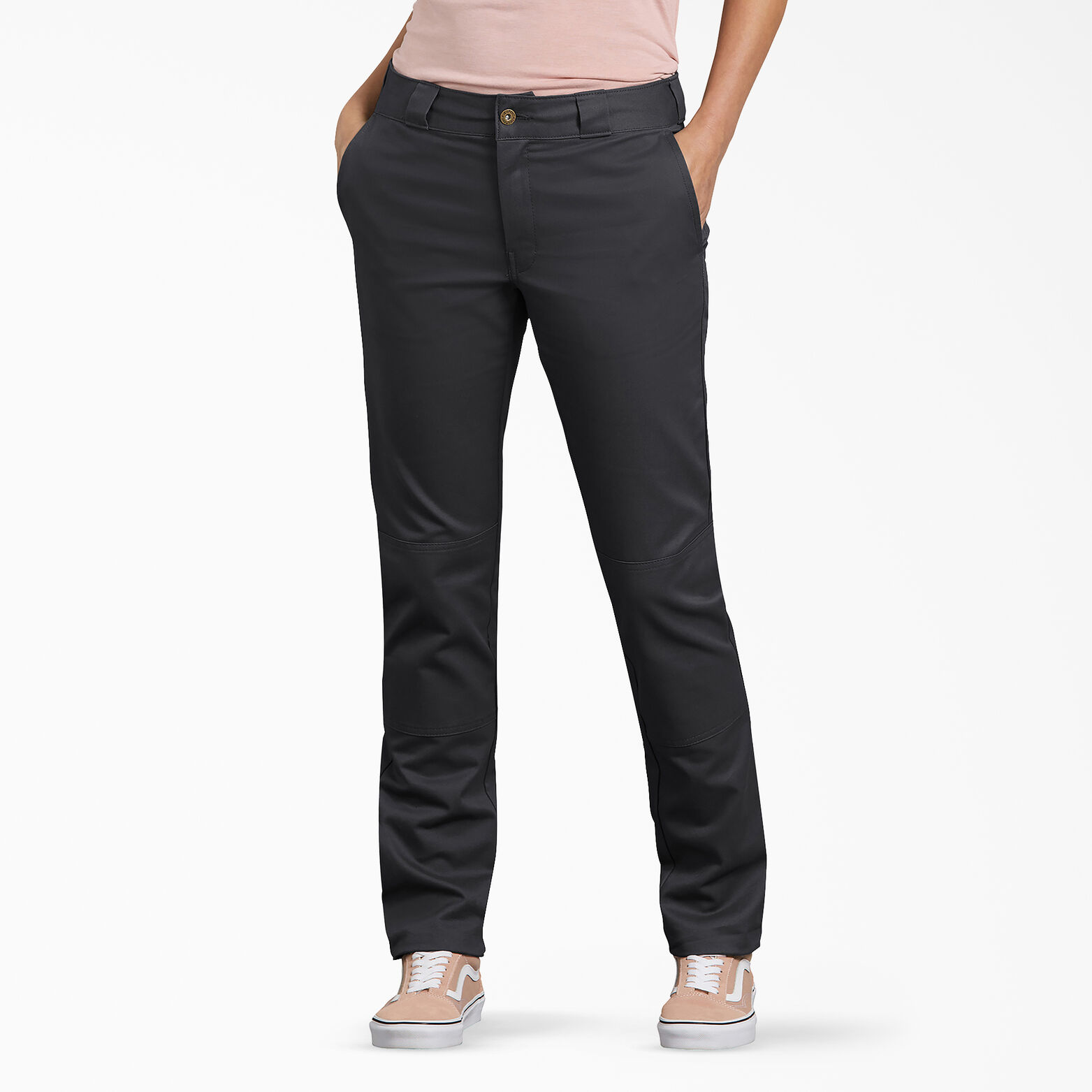 Women's Slim Fit Double Knee Pants Black 2| Women's Pants | Dickies