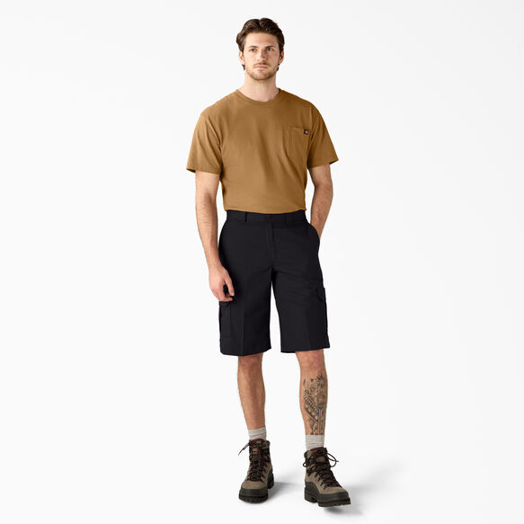 Relaxed Fit Cargo Shorts, 13&quot; - Black &#40;BK&#41;