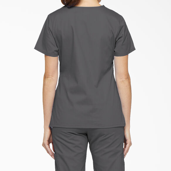 Women&#39;s EDS Signature Mock Wrap Scrub Top - Pewter Gray &#40;PEW&#41;