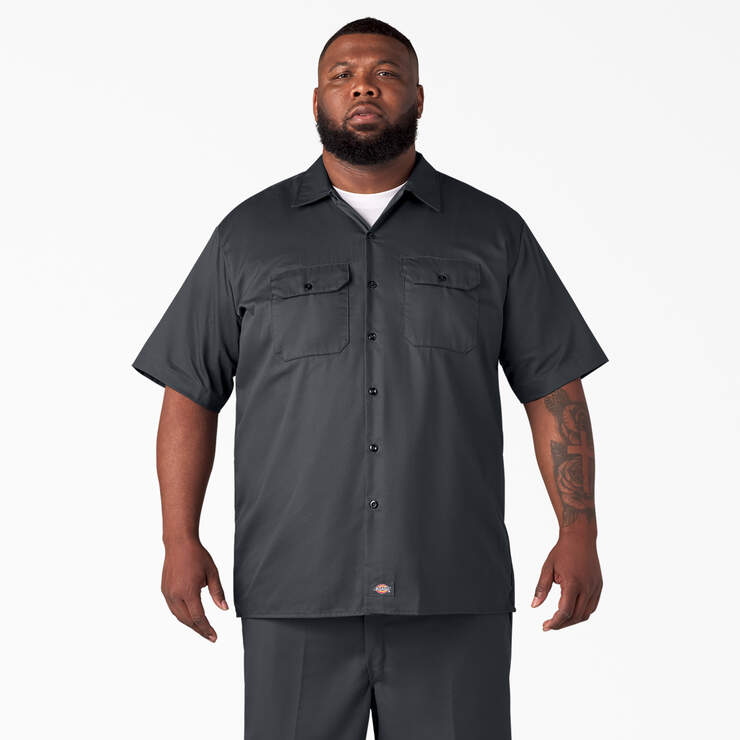 Short Sleeve Work Shirt - Charcoal Gray (CH) image number 5