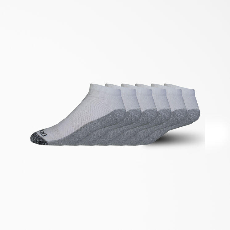 Moisture Control No Show Socks, Size 6-12, 6-Pack - White (WH)