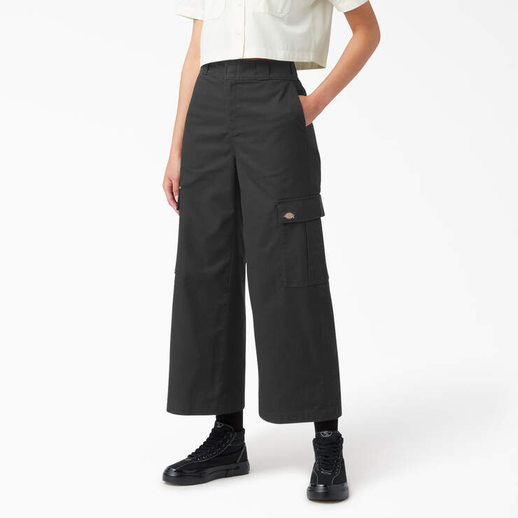 Women's Regular Fit Cargo Pants - Stonewashed Black (SBK) image number 1