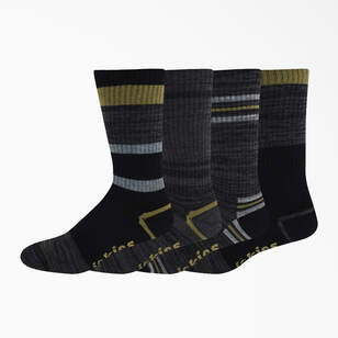 Striped Crew Socks, Size 6-12, 4-Pack