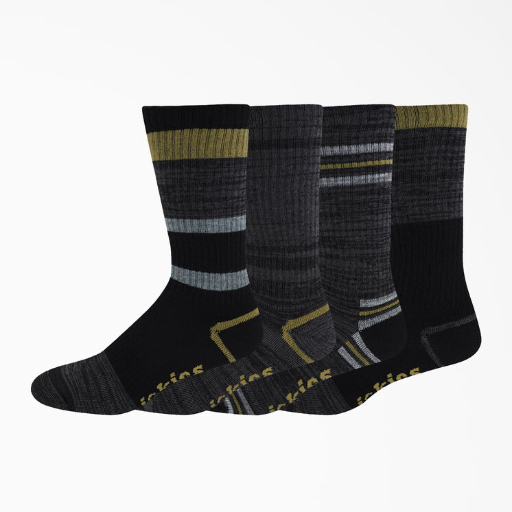 Striped Crew Socks, Size 6-12, 4-Pack - Green Moss Stripe &#40;G2S&#41;