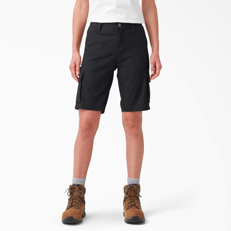 Women's Ripstop Cargo Shorts, 9" - Black (BKX) image number 1