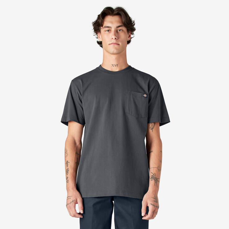 Heavyweight Short Sleeve Pocket T-Shirt - Charcoal Gray (CH) image number 1