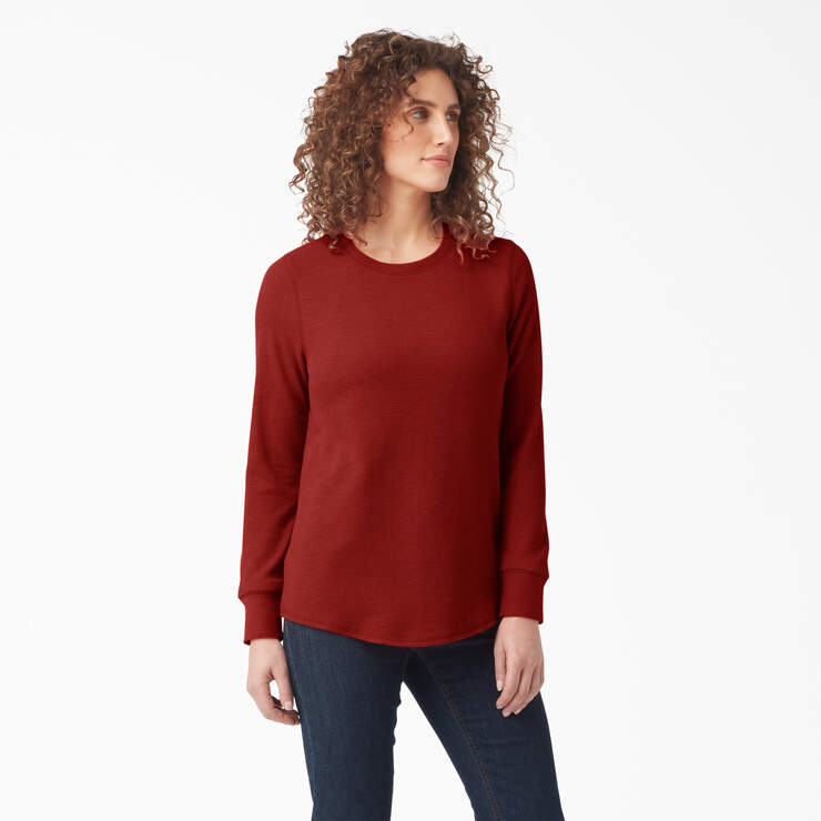 Women’s Long Sleeve Thermal Shirt - Molten Lava Heather (M2H) image number 1