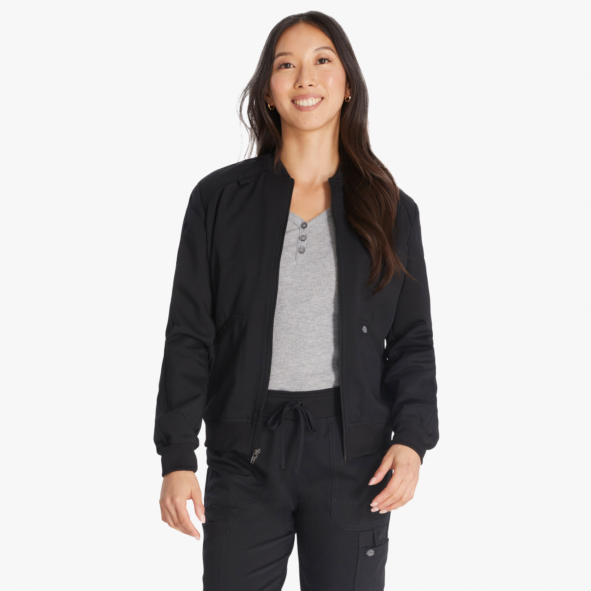 Dickies Women s Balance Zip Front Scrub Jacket Black M