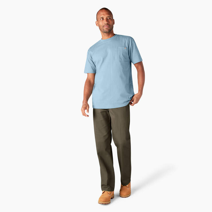 Heavyweight Short Sleeve Pocket T-Shirt - Cool Blue (UL2) image number 9