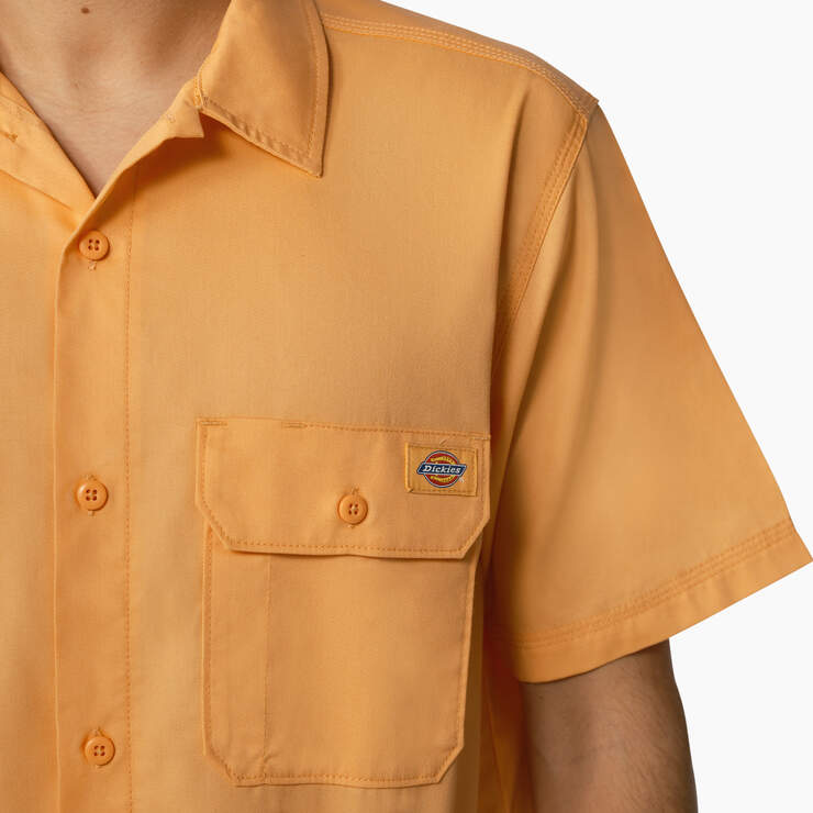 Madras Short Sleeve Work Shirt - Papaya Smoothie (MO2) image number 3