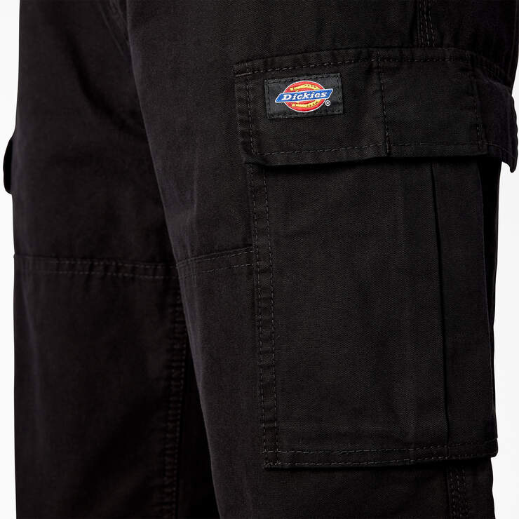 Double Knee Canvas Cargo Pants - Black (BKX) image number 8