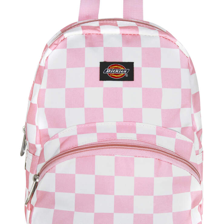 Pink Checkered Mini Backpack - Pink White Checkered (CKW) image number 1