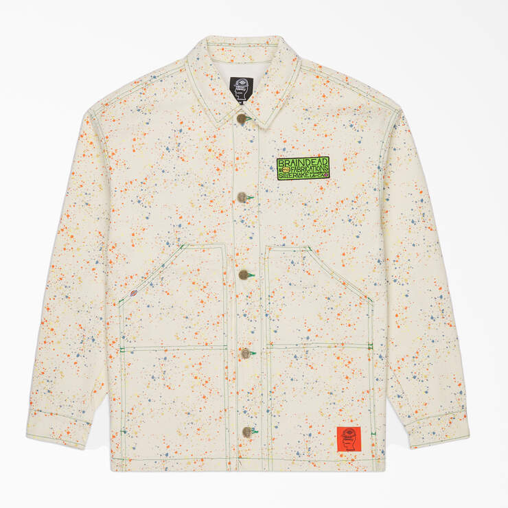 Brain Dead Paint Splatter Canvas Jacket - White (WH) image number 2